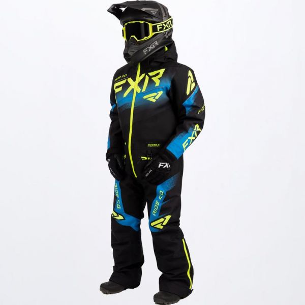  FXR Youth Snowmobil Monosuit Boost  Black/Blue/Hi Vis