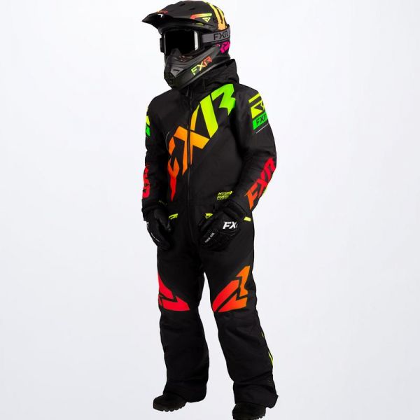 Kids Monosuits FXR Youth Snowmobil Monosuit CX Black/Sherbert
