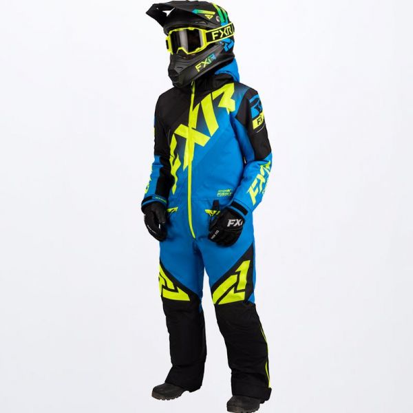 Kids Monosuits FXR Child Snowmobil Monosuit CX Blue/Black/Hi Vis