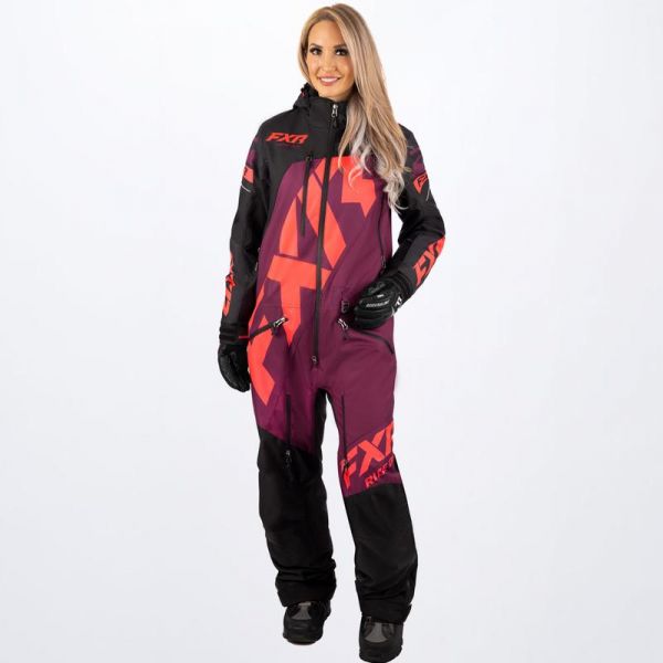 Women's Monosuits FXR Women Snowmobil Monosuit CX F.A.S.T. Insulated Wine/Black/Coral
