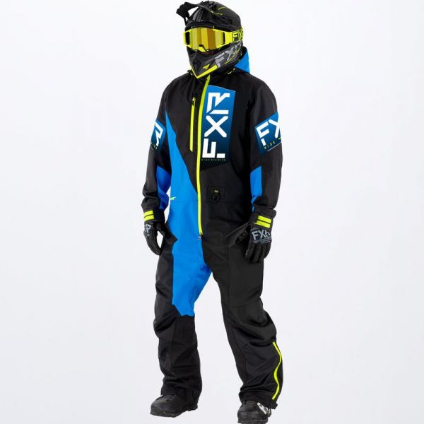 Monosuits Snowmobiles FXR Snowmobil Monosuit Recruit F.A.S.T. Insulated Black/Blue/Hi Vis