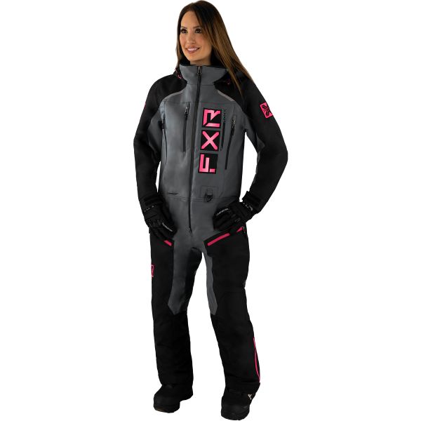 Women's Monosuits FXR W Recruit Lite Monosuit Black/Charcoal/Fuchsia