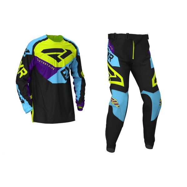 Combo MX Enduro FXR Combo MX Podium Black/Sky Blue/Purple/Hi-Vis 2020