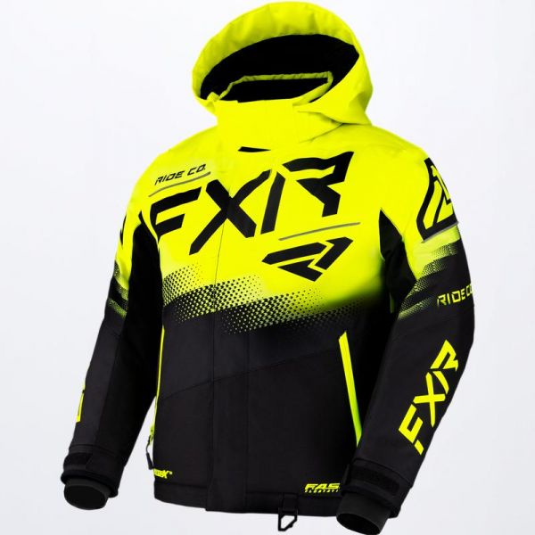 Kids Jackets FXR Youth Snowmobil Jacket Boost Black/Hi Vis