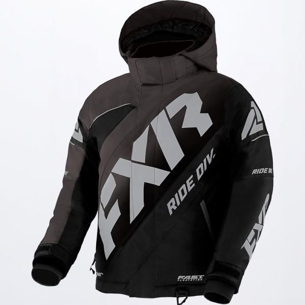 Kids Jackets FXR Youth Snowmobil Jacket CX Black/Char/Grey