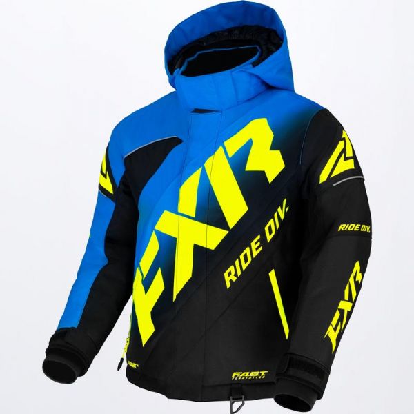  FXR Youth Snowmobil Jacket CX Blue Fade/Black/Hi Vis