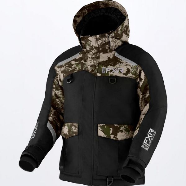  FXR Youth Snowmobil Jacket Excursion Black/Army Camo