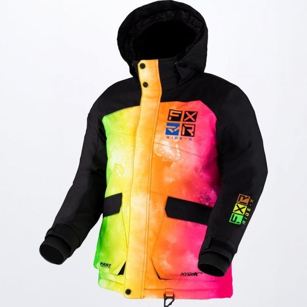  FXR Youth Snowmobil Jacket Kicker Sherbert Ink/Black