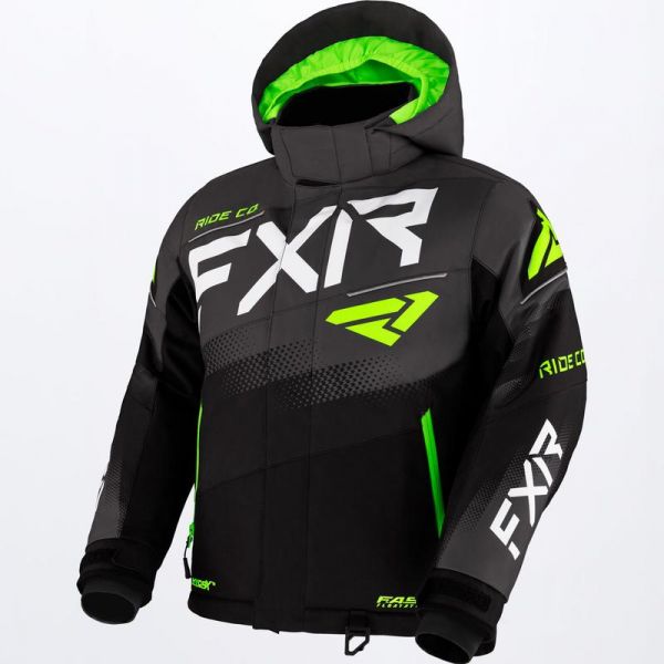  FXR Child Snowmobil Jacket Boost Black/Char/Lime
