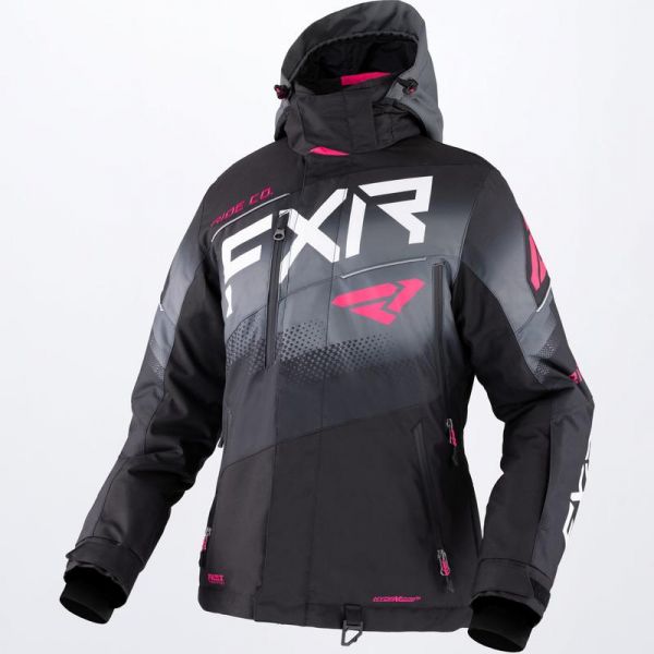 Women's Jackets FXR Women Snowmobil Jacket Boost FX Black/Char/Fuchsia