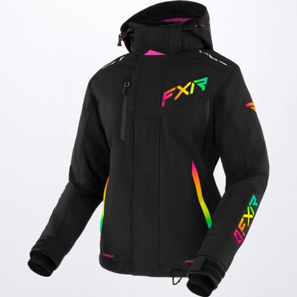  FXR Women Snowmobil Jacket Edge Black/Sherbert