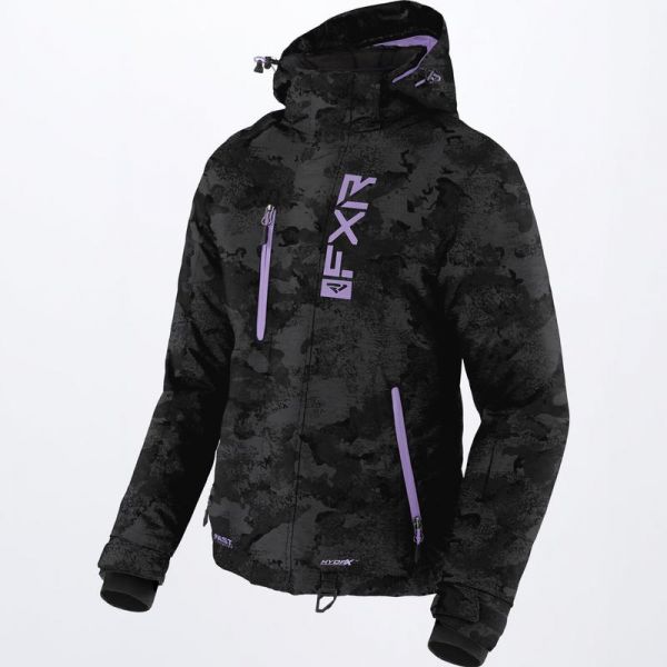  FXR Women Snow Jacket Fresh Black Camo/Lilac