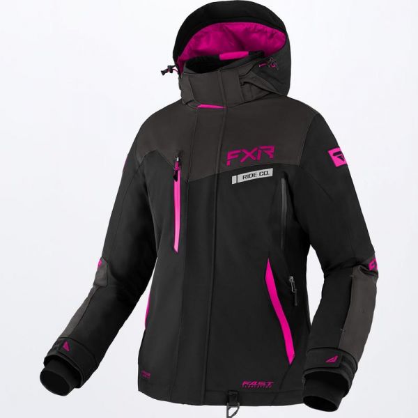  FXR Women Snowmobil Jacket Renegade FX Black/Char/Fuchsia
