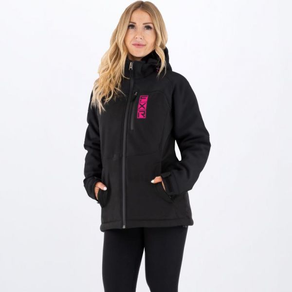 Women's Jackets FXR Women Snowmobil Jacket Vertical Pro Ins Softshell Black/Elec Pink