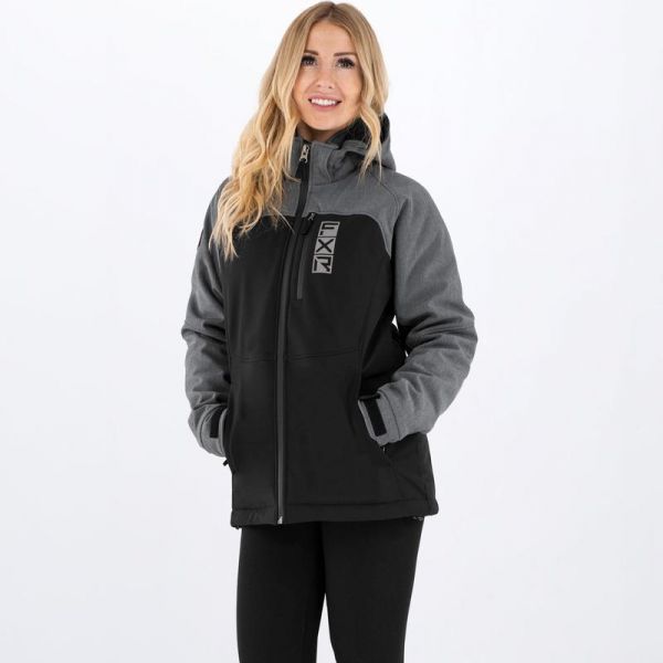 Women's Jackets FXR Women Snowmobil Jacket Vertical Pro Ins Softshell Grey Hthr/Black