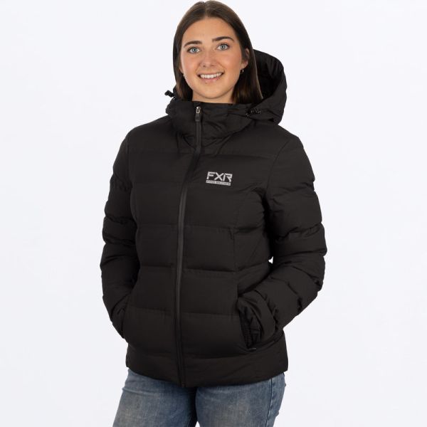 Jackets FXR Snowmobil Lady Elevation Pro Down Jacket Black/Grey 23