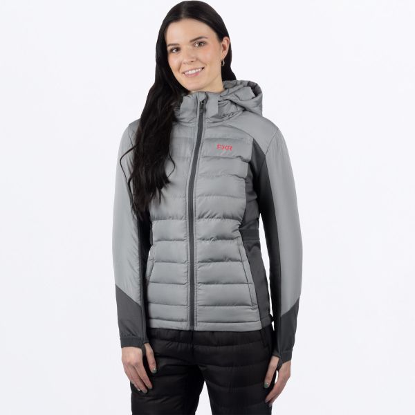 Jackets FXR Lady Snowmobile Jacket Phoenix Quilted Grey/Charcoal 24