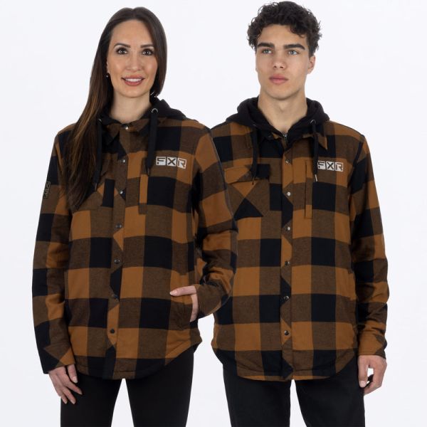 Jackets FXR Snowmobil Unisex Timber Insulated Flannel Jacket Copper/Black 23
