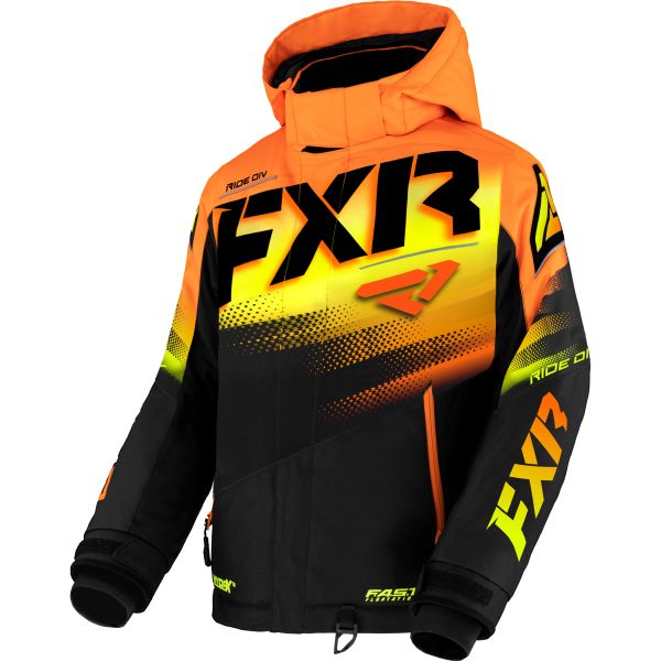  FXR Yth Boost Jacket Black/Orange-HiVis Fade