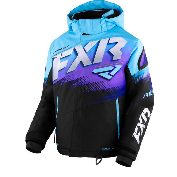  FXR Yth Boost Jacket Black/Sky-Purple Fade