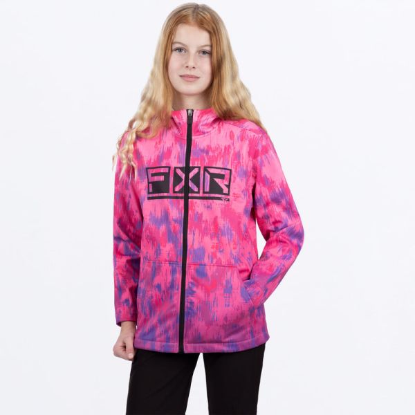 Kids Jackets FXR Snowmobil Youth Hydrogen Softshell Jacket Pink-Purple Fiber 23