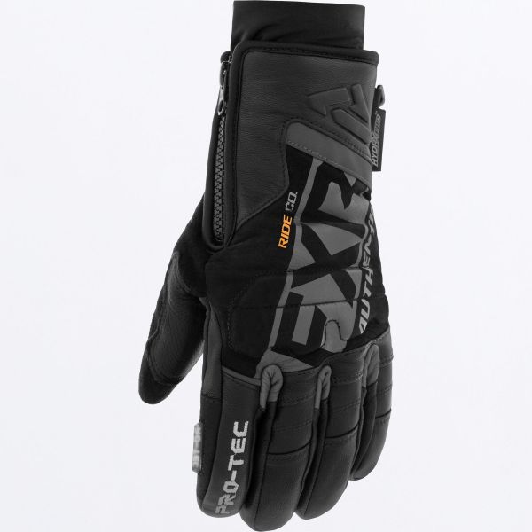 Gloves FXR Pro-Tec Leather Insulated Snowmobil Glove Black 