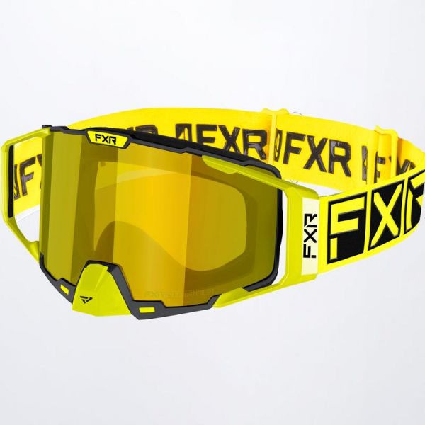  FXR Ochelari Snowmobil Pilot Bronze Hidef Lens + Yellow Mirror Finish Hi Vis