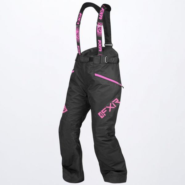 Women's Bibs FXR Snowmobil Women Pants Fresh Black/Elec Pink