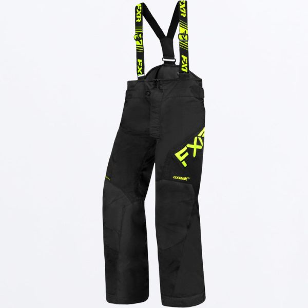Kids Bibs FXR Snowmobil Youth Insulated Clutch Pant Black/HiVis 23