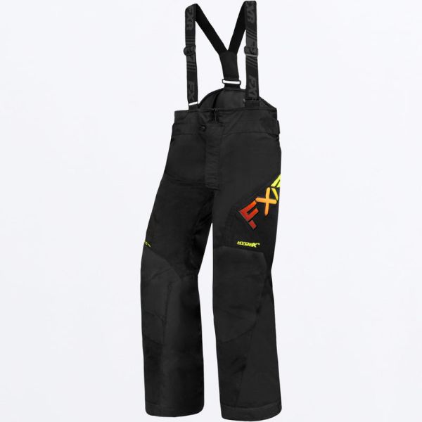Kids Bibs FXR Snowmobil Youth Insulated Clutch Pant Black/Inferno 23