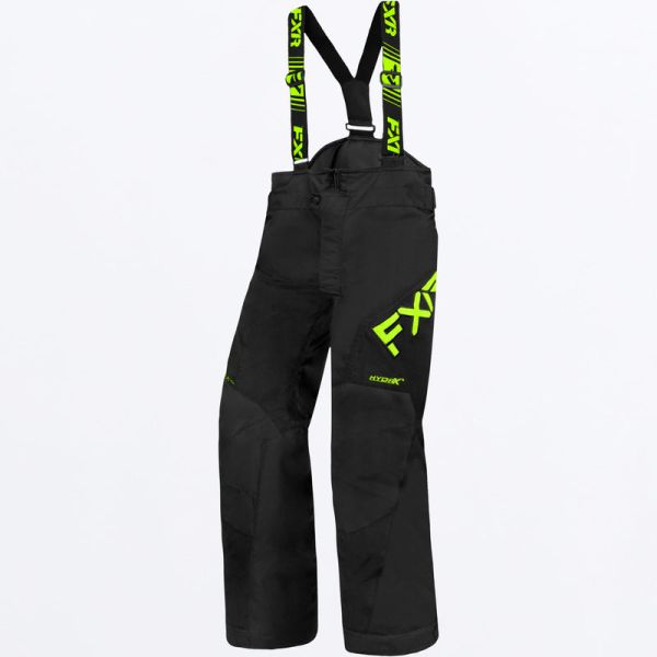 Kids Bibs FXR Snowmobil Youth Insulated Clutch Pant Black/Lime 23