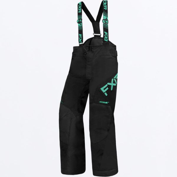  FXR Snowmobil Youth Insulated Clutch Pant Black/Mint 23