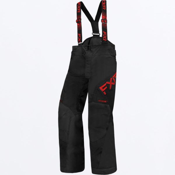 Kids Bibs FXR Snowmobil Youth Insulated Clutch Pant Black/Red 23