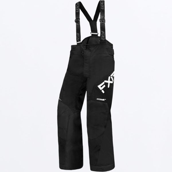 Kids Bibs FXR Snowmobil Youth Insulated Clutch Pant Black/White 23