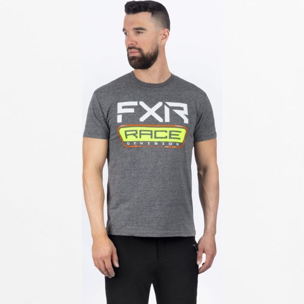 Casual T-shirts/Shirts FXR T-shirt M Race Div. Premium Char. HEather/Hi-Vis 24