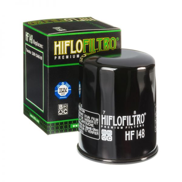 Street Bikes Oil Filters Hiflofiltro Oil Filter Glossy Black HF148