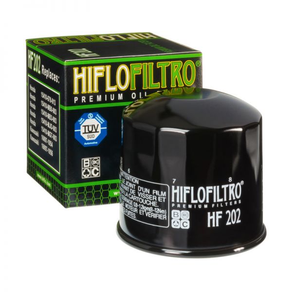Street Bikes Oil Filters Hiflofiltro Oil Filter Glossy Black HF202