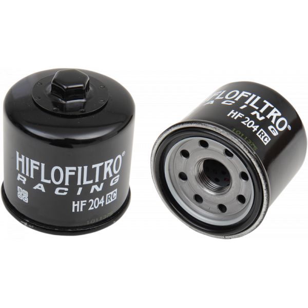  Hiflofiltro Oil Filter Racing With Nut Glossy Black HF204rc