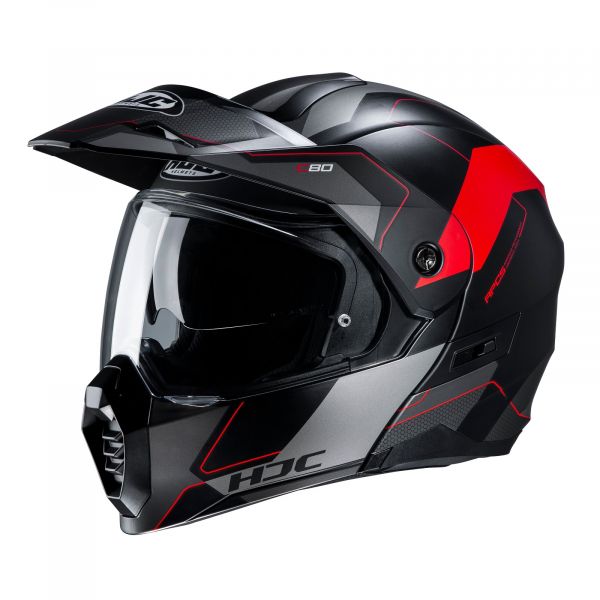 Flip up helmets HJC Moto Helmet Flip-Up C80 Rox Red