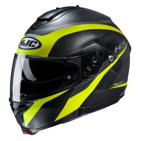 Flip up helmets HJC Moto Helmet Flip-Up C91 Taly Yellow Fluo