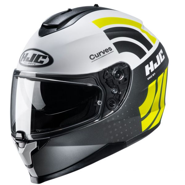 HJC Casca Moto Full-Face C70 Curves Yellow Fluo