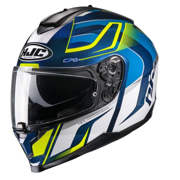 Full face helmets HJC Helmet Full-Face C70 Lantic Blue/White/Yellow Fluo