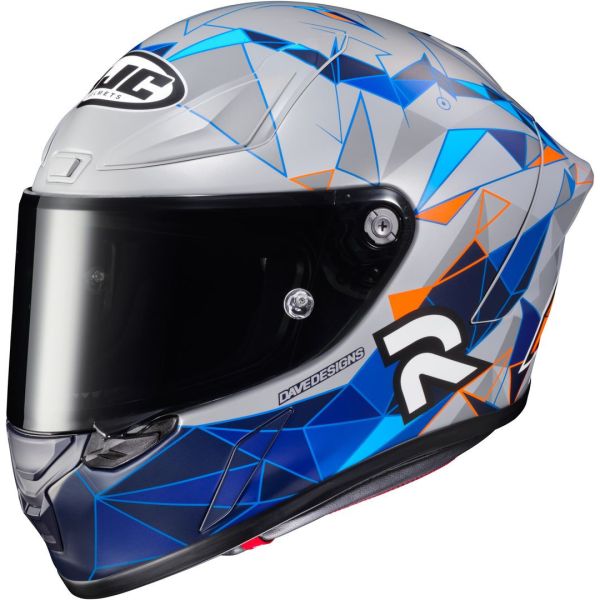 Full face helmets HJC Full-Face Moto Helmet RPHA 1 Pol Espargaro Replica Grey/Orange/Blue 24