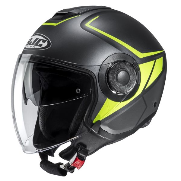 Jet helmets HJC Moto Helmet Jet i40 Camet Yellow Fluo