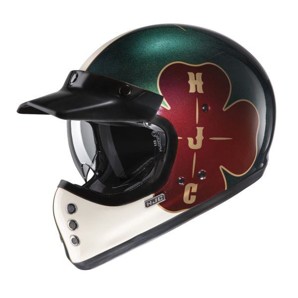 Helmets MX-Enduro HJC MX/Enduro Moto Helmet V60 Ofera White/Green/Red 24