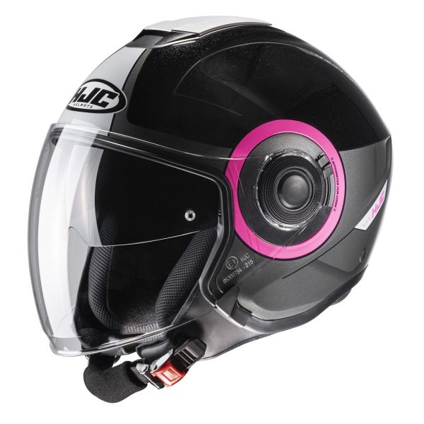  HJC Casca Moto Open Face i40 Panadi Black/Pink