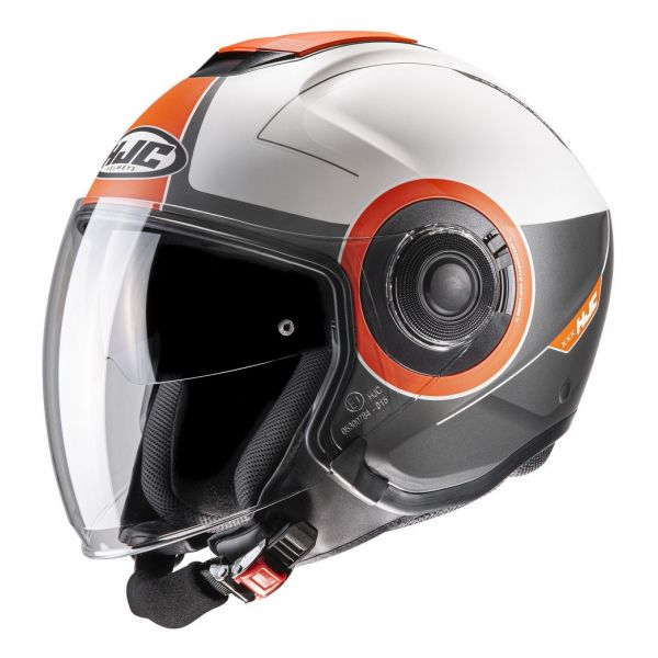  HJC Casca Moto Open Face i40 Panadi Black/White/Orange