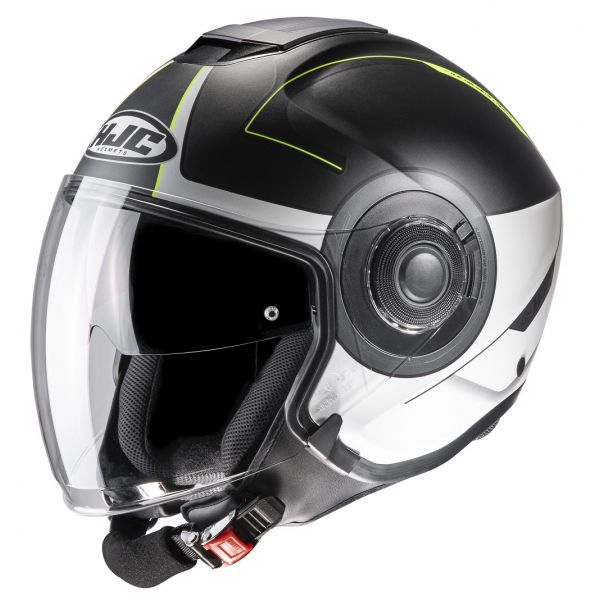 Jet helmets HJC Helmet Open Face i40 Panadi Black/White/Yellow Fluo