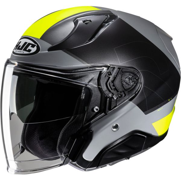Casti Moto Jet (Open Face) HJC Casca Moto Open-Face/Jet RPHA 31 Chelet Black/Grey/Yellow 24