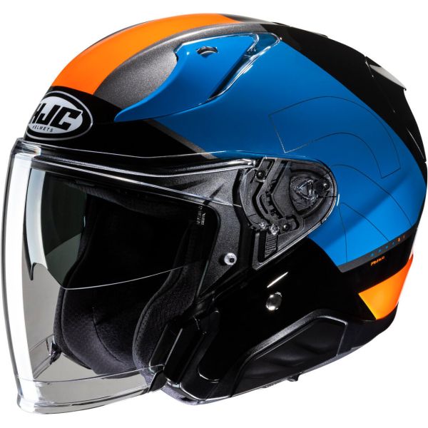Casti Moto Jet (Open Face) HJC Casca Moto Open-Face/Jet RPHA 31 Chelet Blue/Black/Orange 24